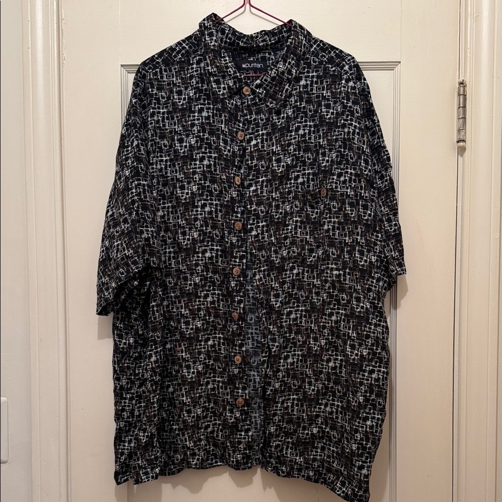 Puritan Black and White Patterned Men's Shirt